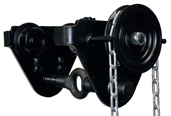 Geared runway trolley